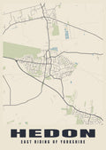 Street map poster of Hedon, East Riding of Yorkshire