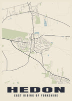 Street map poster of Hedon, East Riding of Yorkshire