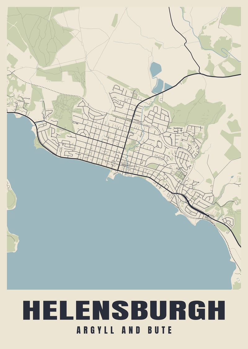 Helensburgh Street Map Poster