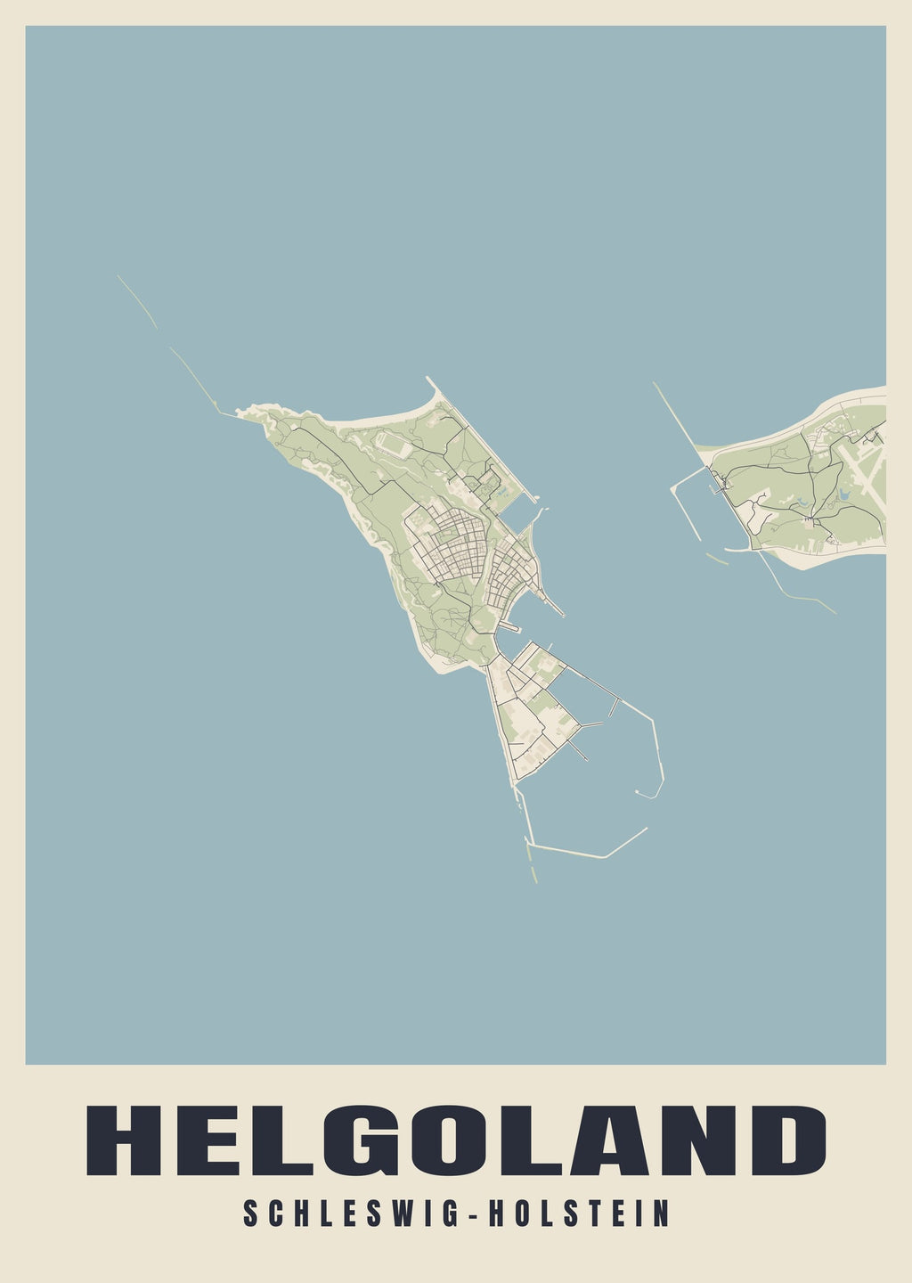 Street map poster of Helgoland, Schleswig-Holstein