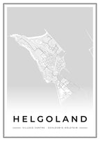 Street map poster of Helgoland village centre, Schleswig-Holstein