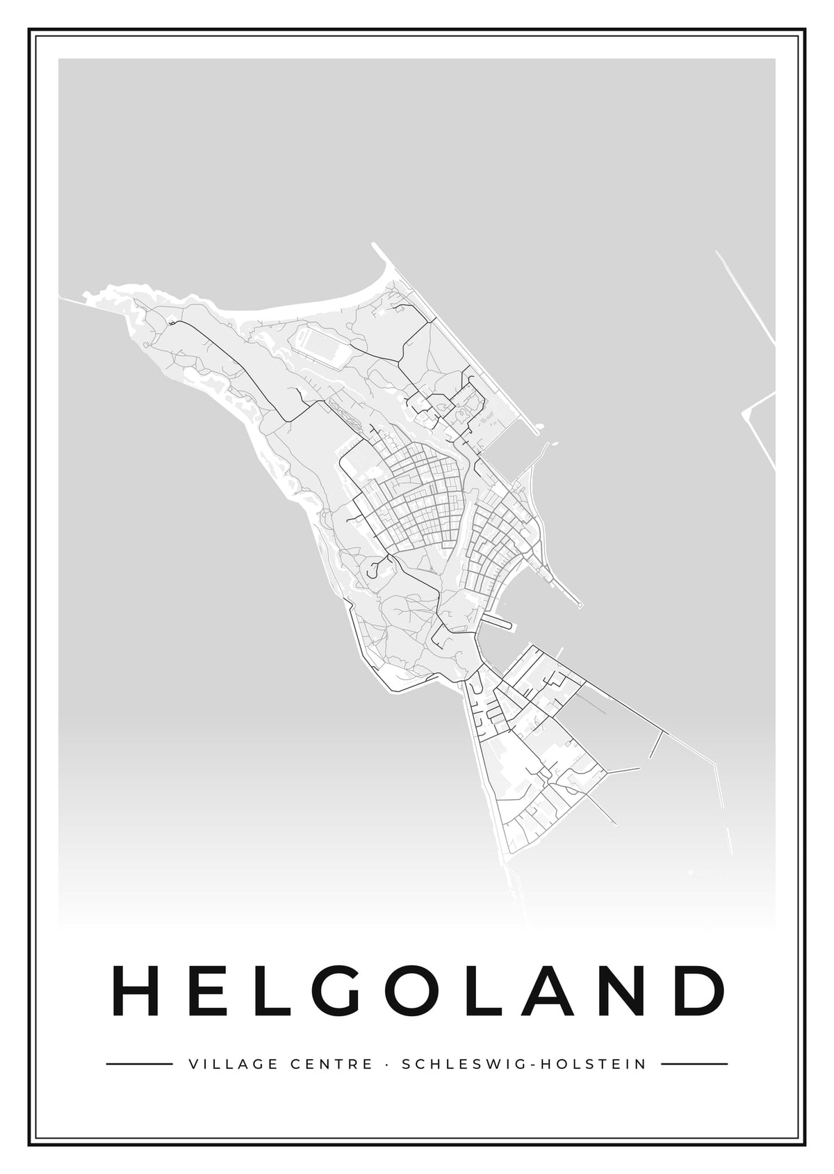 Street map poster of Helgoland village centre, Schleswig-Holstein
