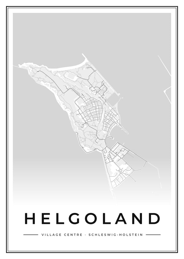 Helgoland Village Centre Street Map Poster