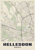 Street map poster of Hellesdon, Norfolk