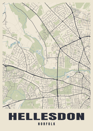 Hellesdon Street Map Poster