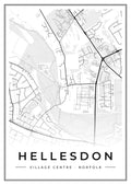 Street map poster of Hellesdon village centre, Norfolk