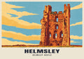 Helmsley Castle poster, Retro Railway style