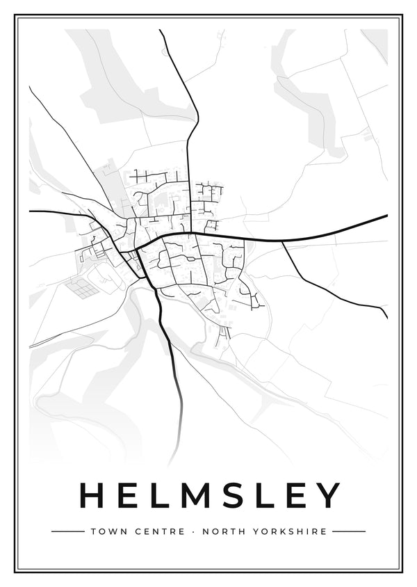 Helmsley Town Centre Street Map Poster