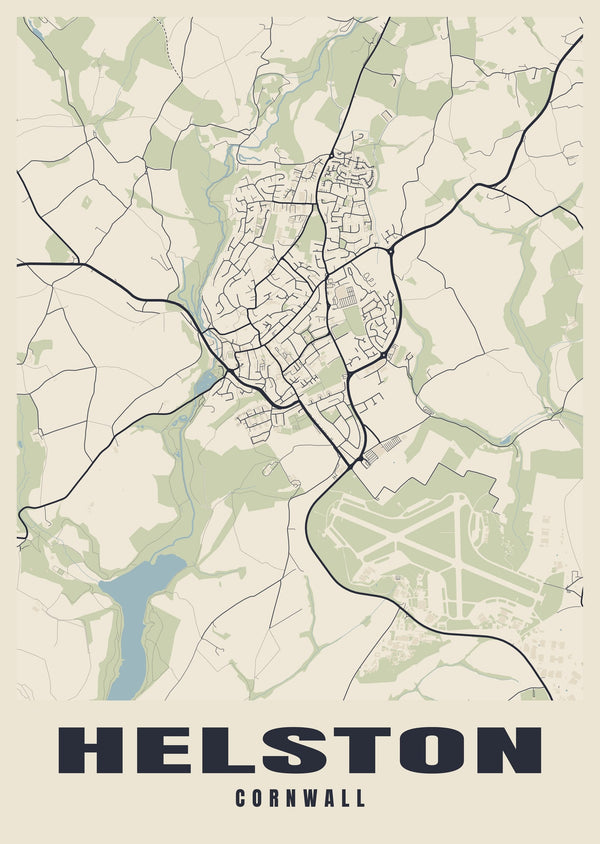 Helston Street Map Poster