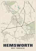 Street map poster of Hemsworth, West Yorkshire