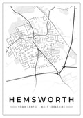 Street map poster of Hemsworth town centre, West Yorkshire