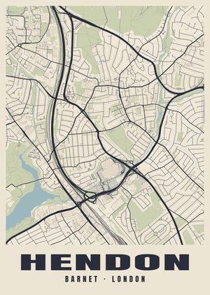 Hendon Heritage Street Map Poster