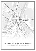 Street map poster of Henley-on-Thames town centre, Oxfordshire