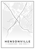 Street map poster of downtown Hensonville, New York