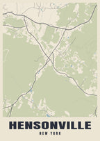 Street map poster of Hensonville, New York