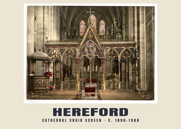 Cathedral choir screen, Hereford, c. 1890–1900 Heritage Print