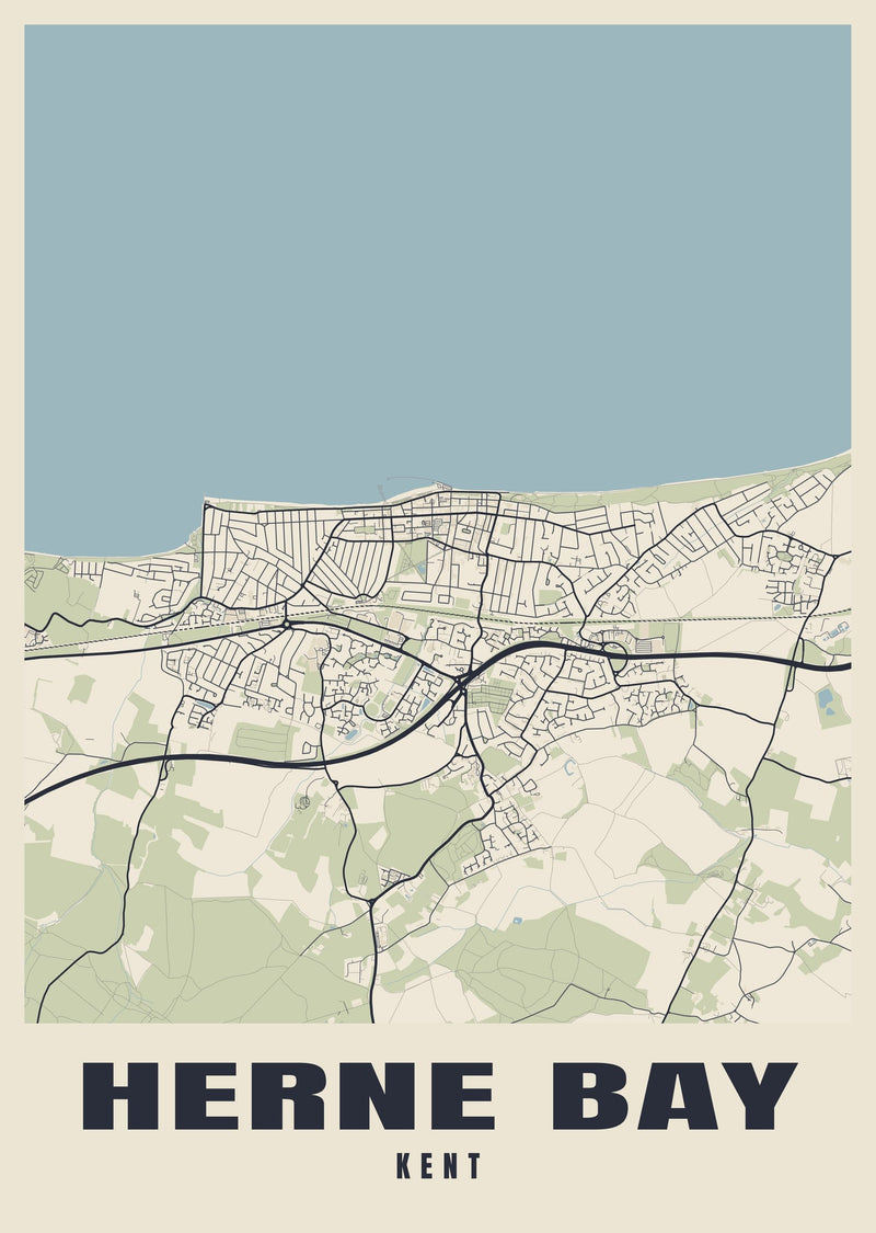 Herne Bay Street Map Poster