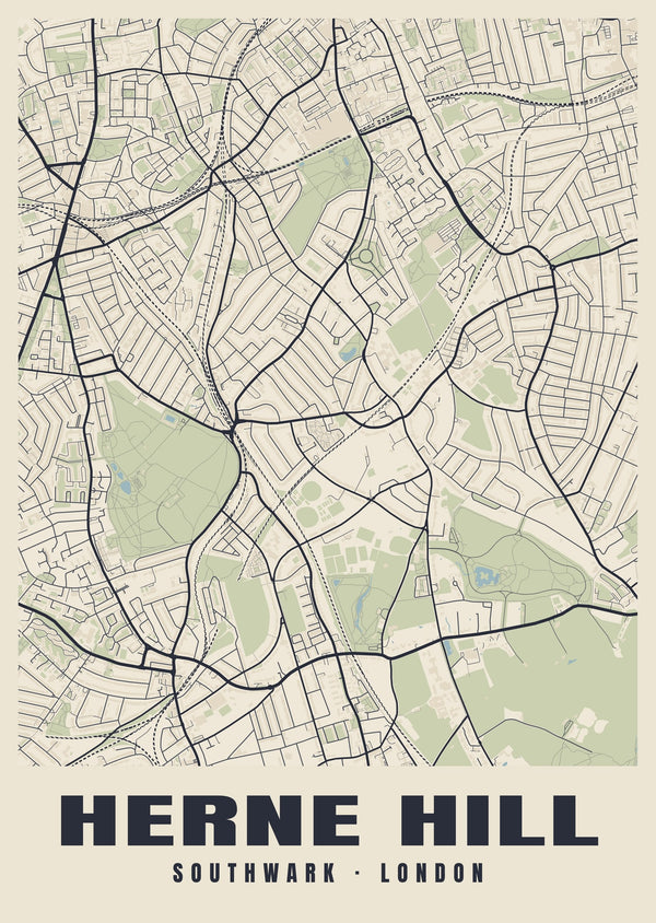 Herne Hill Heritage Street Map Poster