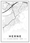 Street map poster of Herne village centre, Kent