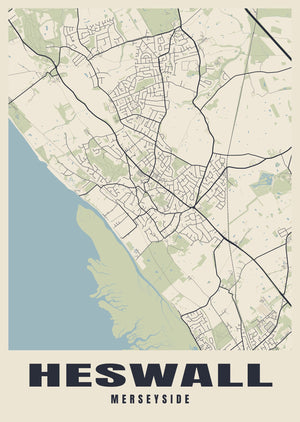Heswall Street Map Poster