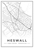 Street map poster of Heswall town centre, Merseyside