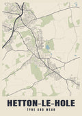 Street map poster of Hetton-le-Hole, Tyne and Wear