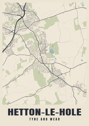 Hetton-le-Hole Street Map Poster