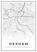 Street map poster of Hexham town centre, Northumberland