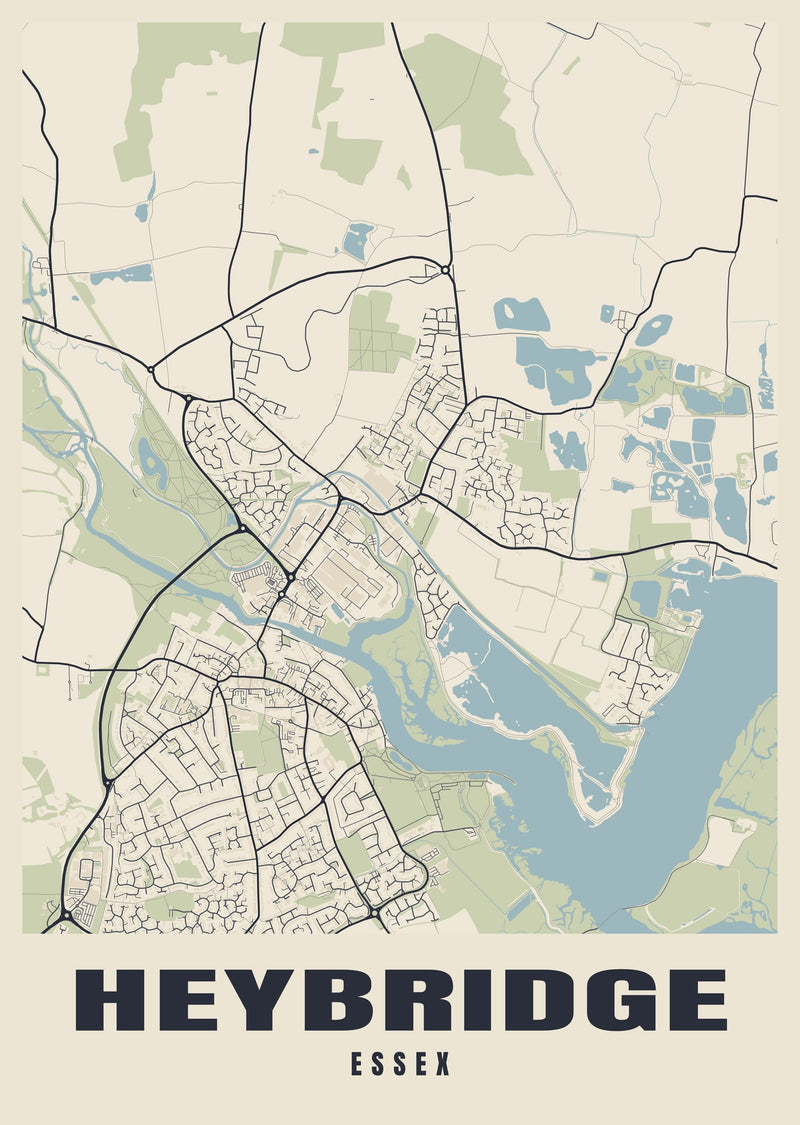 Heybridge Street Map Poster