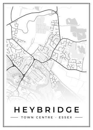 Heybridge Town Centre Street Map Poster