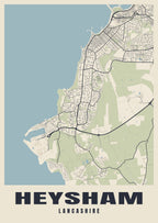 Street map poster of Heysham, Lancashire