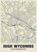Street map poster of High Wycombe, Buckinghamshire