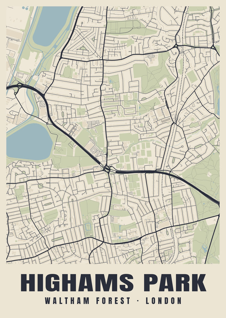 Highams Park Heritage Street Map Poster