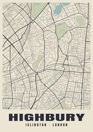 Highbury Heritage Street Map Poster
