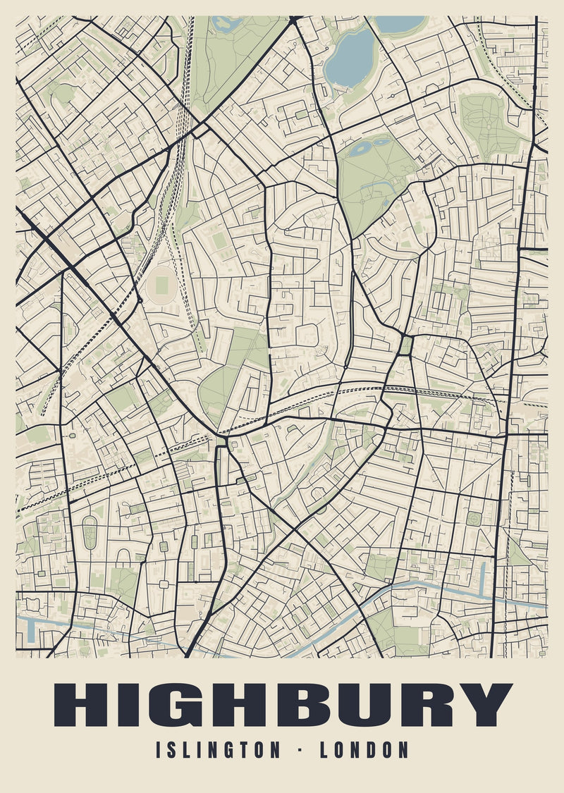 Highbury Heritage Street Map Poster