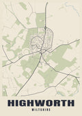 Street map poster of Highworth, Wiltshire