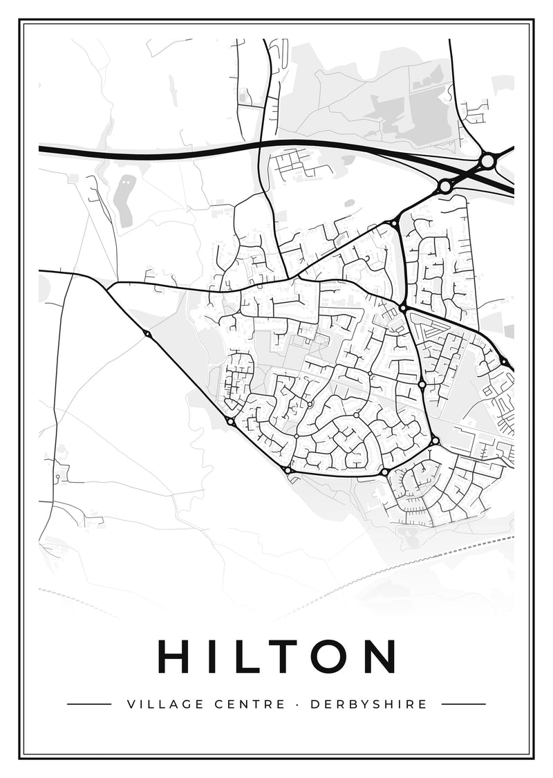 Hilton Village Centre Street Map Poster