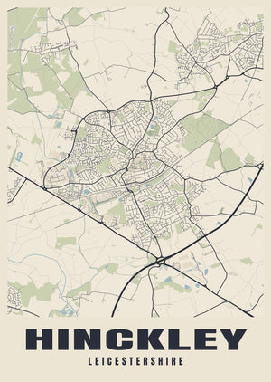 Hinckley Street Map Poster