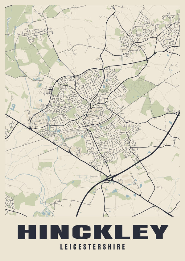 Hinckley Street Map Poster