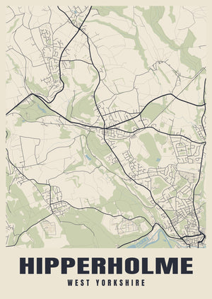Hipperholme Street Map Poster