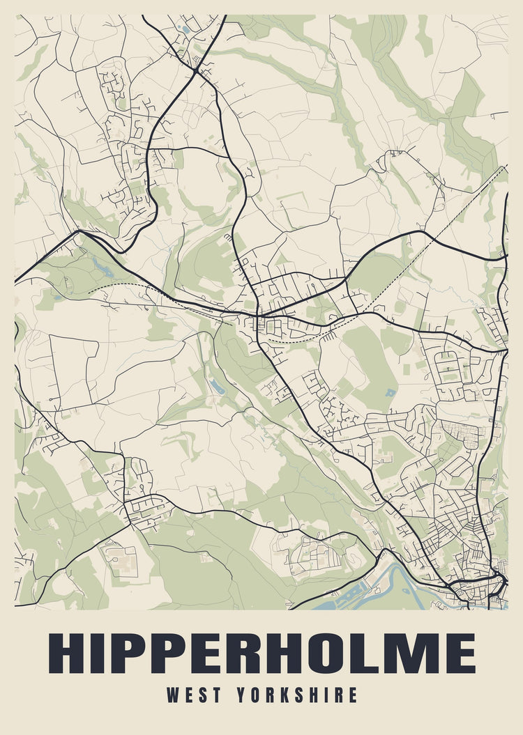 Hipperholme Street Map Poster