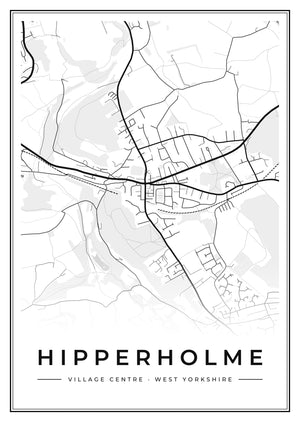 Hipperholme Village Centre Street Map Poster