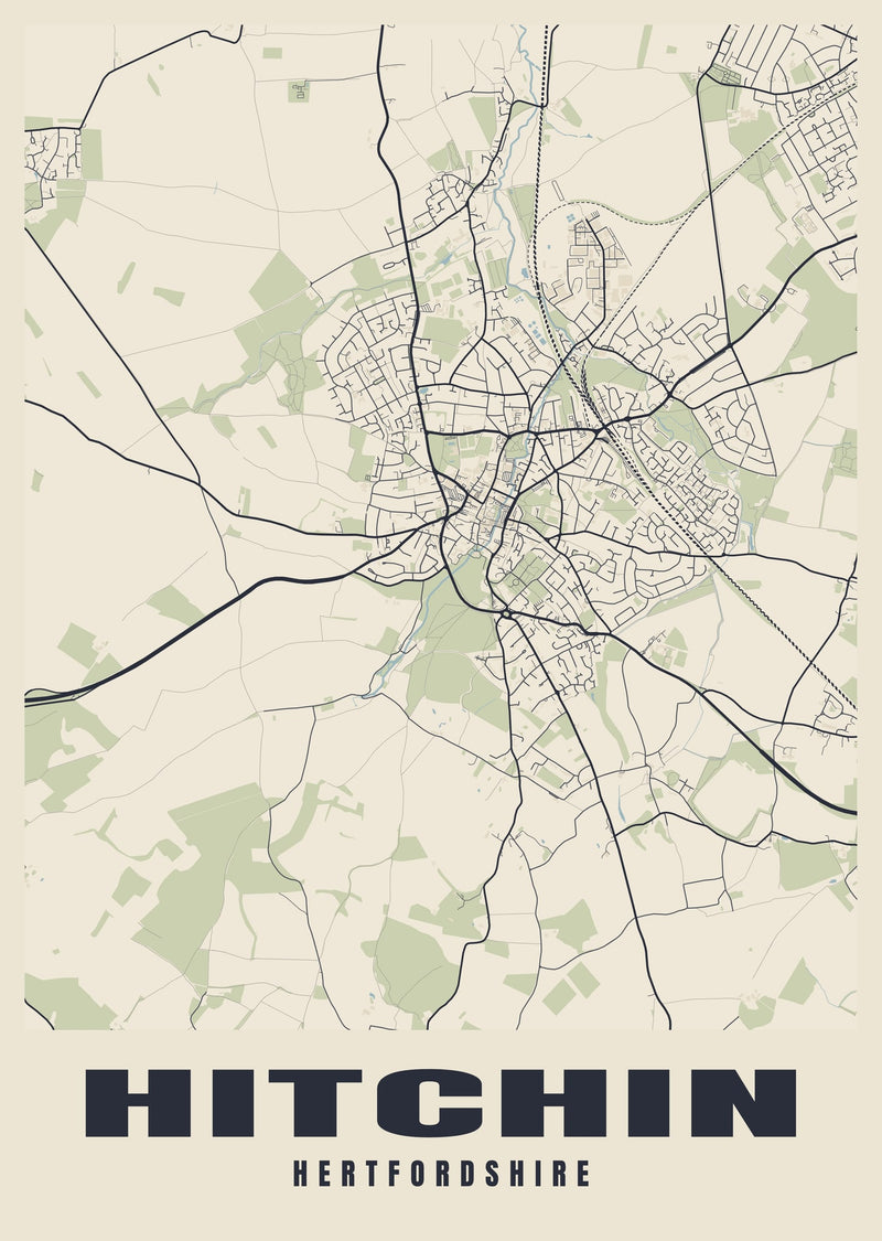 Hitchin Street Map Poster