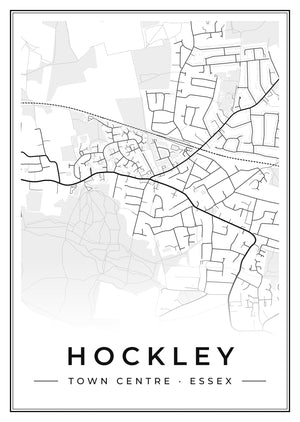Hockley Town Centre Street Map Poster