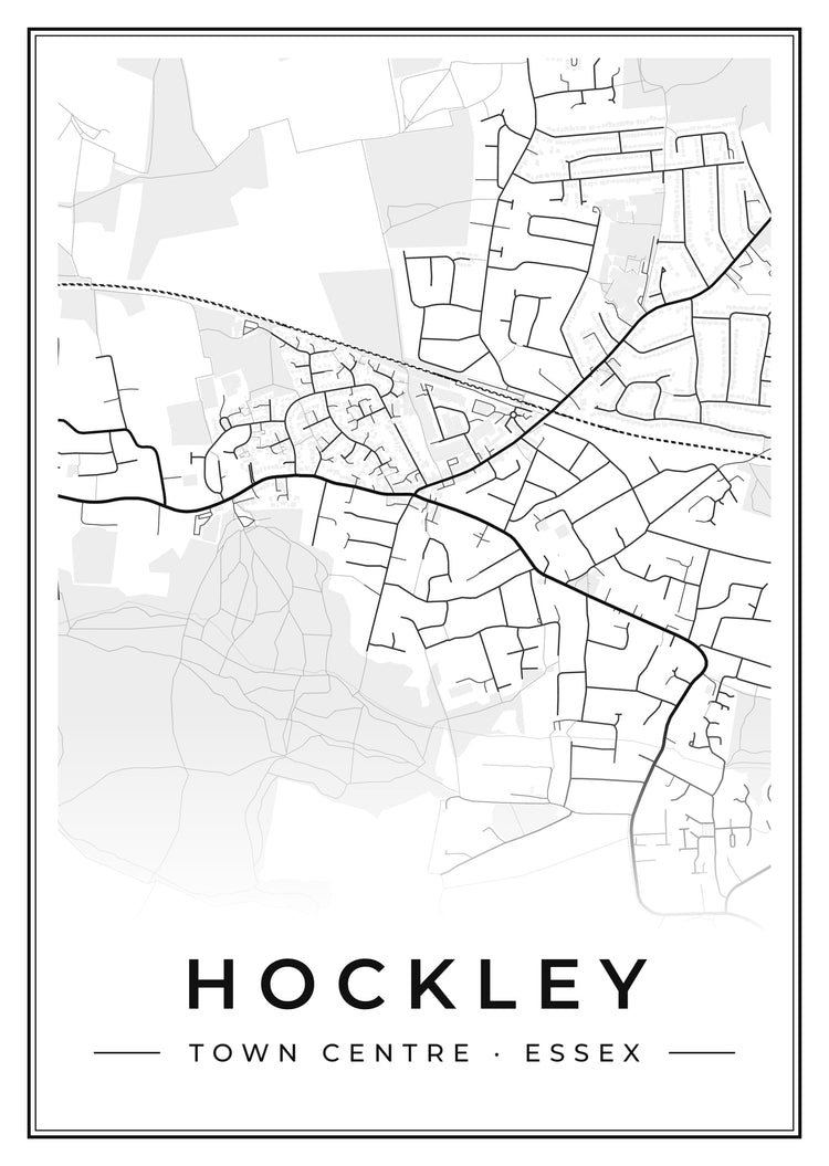 Hockley Town Centre Street Map Poster
