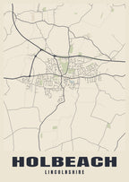 Street map poster of Holbeach, Lincolnshire