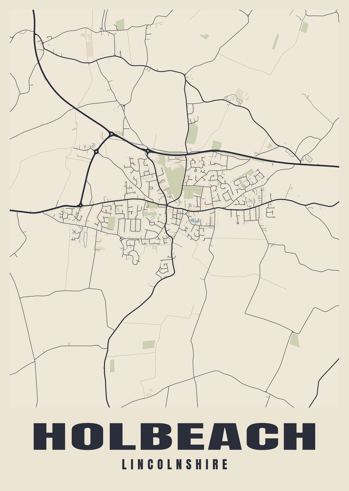 Street map poster of Holbeach, Lincolnshire