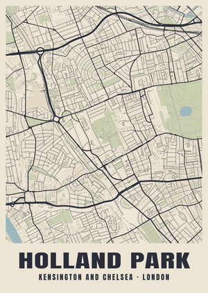 Holland Park Heritage Street Map Poster