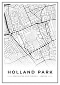 Street map poster of Holland Park, Kensington and Chelsea, London