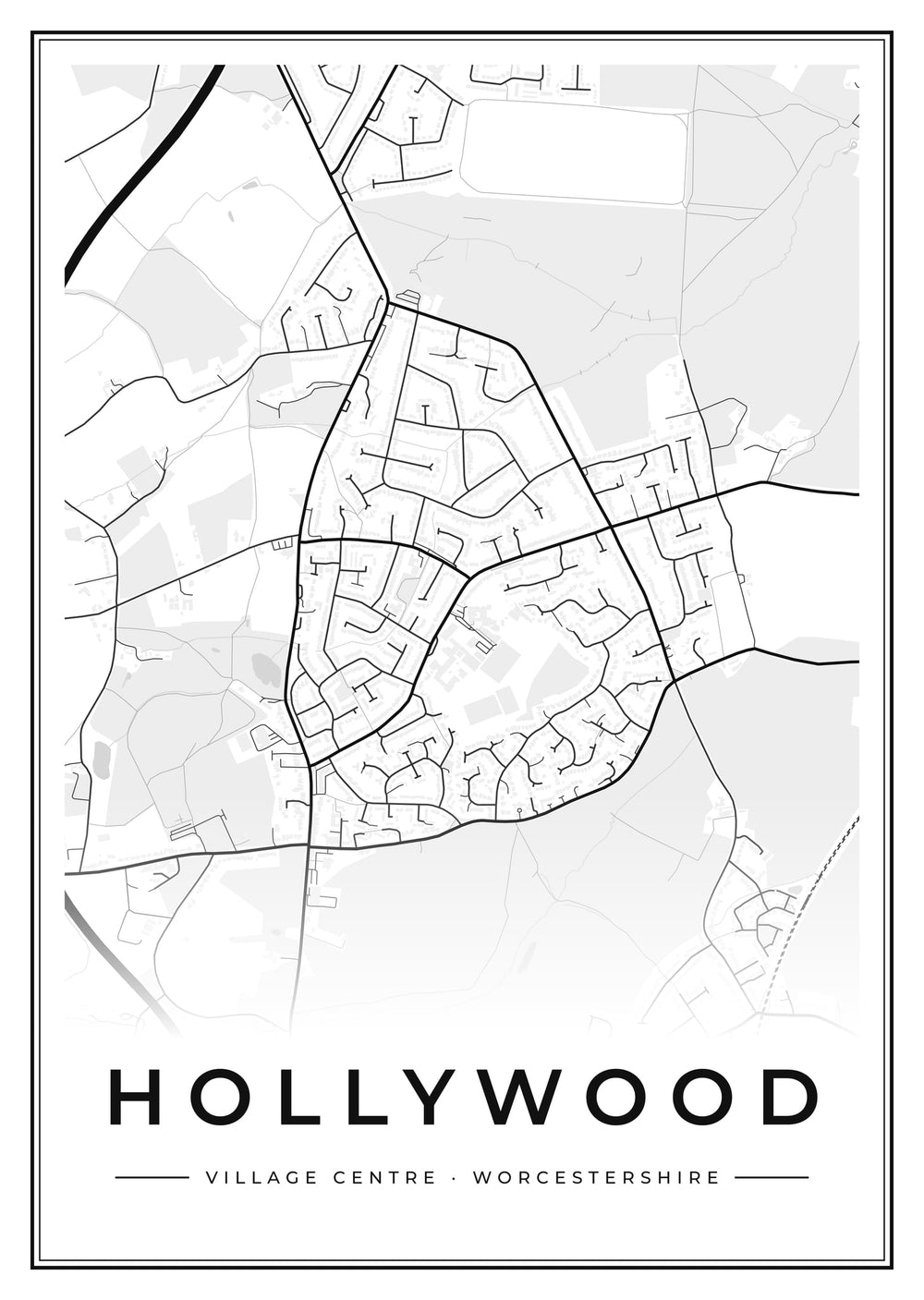Hollywood Village Centre Street Map Poster